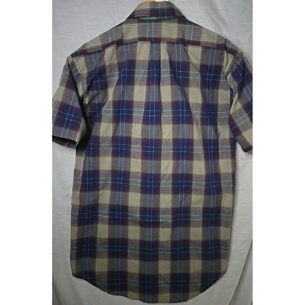 Cambridge Hall Short Sleeve Button Shirt Plaid, Men's Sz Lg Tall, USA Made - Picture 5 of 8